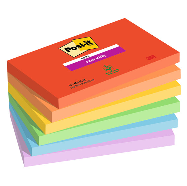 Post it Super Sticky colori Playful 3 formati 3M