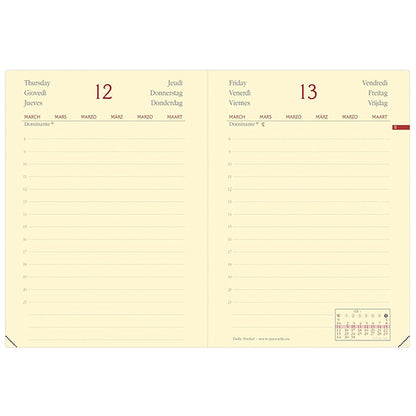 Agenda giornaliera Daily Pocket Prestige Silk 2027 - 8,5 x 13 cm - nero - Quo Vadis