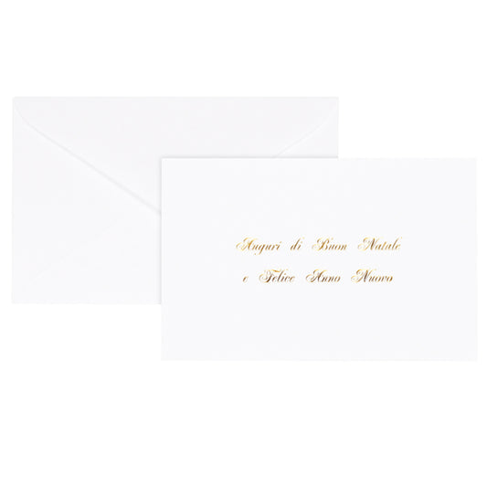 BIGLIETTI REX SADOCH NATALE BIANCO STAMPA ORO 9X14