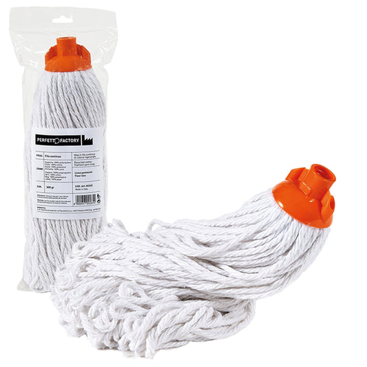 Mop Industriale Falcon a Frange 300 gr Cotone Rigenerato Bianco – PerfettoFactory