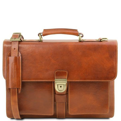 Borsa da Lavoro Assisi – Pelle Concia Vegetale | 3 Scomparti | Porta PC A4 - Tuscany Leather