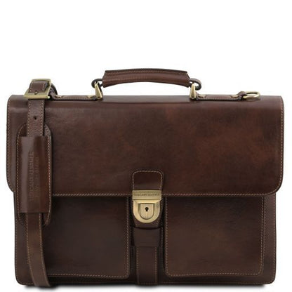 Borsa da Lavoro Assisi – Pelle Concia Vegetale | 3 Scomparti | Porta PC A4 - Tuscany Leather