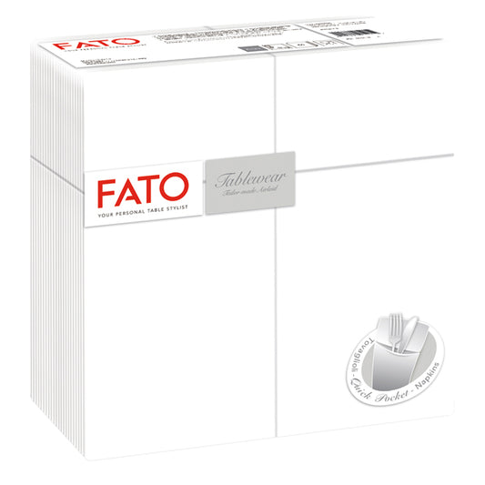 Busta portaposate quick pocket linea airlaid 40x40 cm bianco conf. 40 pezzi - Fato