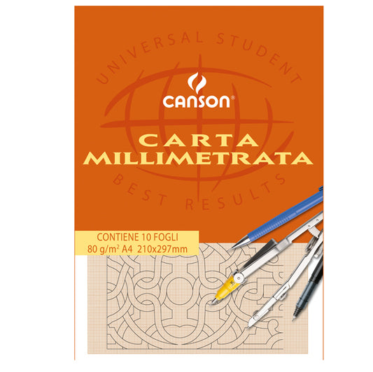 MATERIALE SCOLASTICO-COD C200005812- CARTA MILLIMETRATA- CONF. 10 FOGLI