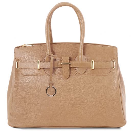Borsa a Mano TL Bag – Pelle Martellata | Accessori Oro | 39x28x18 cm - Tuscany Leather