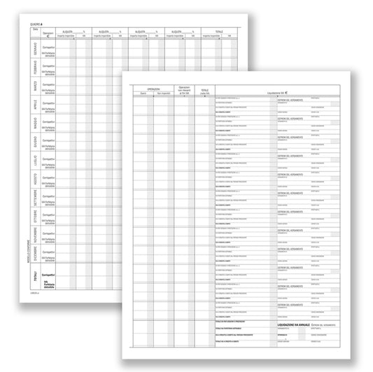 MODULISTICA-COD DU13852S00- REGISTRO PROSPETTO RIEPILOGATIVO ASSOCIAZIONI SPORTIVE- 8 PAGINE