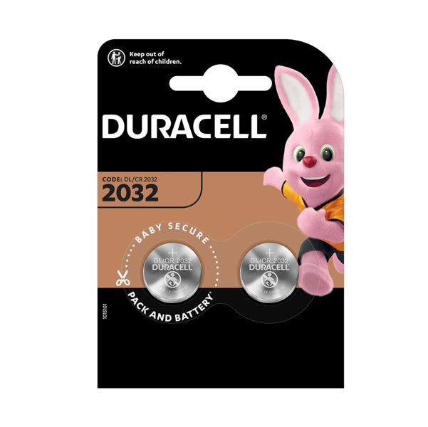 CANCELLERIA-COD DU22B2- PILE DURACELL LITIO 3V- DL2032- BLISTER DA DUE PEZZI