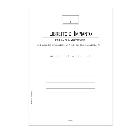 MODULISTICA-COD DU319300000- LIBRETTO IMPIANTI CLIMATIZZAZIONE - 44 PAG