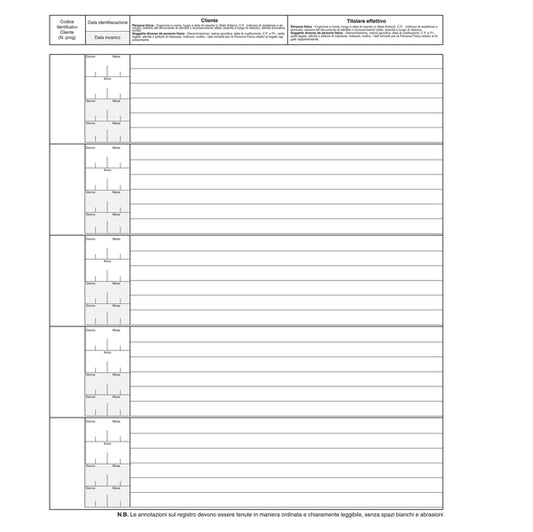 MODULISTICA-COD E2179- REGISTRO ANTIRICICLAGGIO OPERATORI NON FINANZIARI