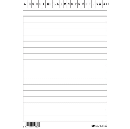 MODULISTICA-COD E3103BL- SCHEDE IN CARTONCINO RIGATE -VERTICALE- 15x10,5 CF.100 PZ.