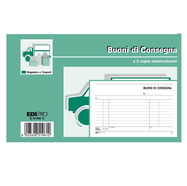 MODULISTICA-COD E5196C- BLOCCO BUONO CONSEGNA 2 COPIE- 10x17