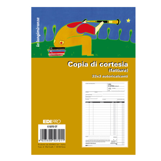 MODULISTICA-COD E5272CT- BLOCCO COPIA DI CORTESIA (FATTURA ELETTRONICA) 33x3