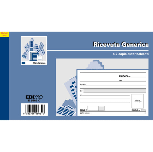 MODULISTICA-COD E5563C- RICEVUTE GENERICHE 2 COPIE- 50 FG- 9,9x17