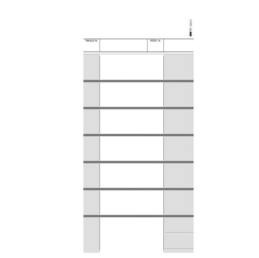 MODULISTICA-COD E9117- BLOCCO COMANDE A 7 TAGLIANDI - 25/25 FOGLI AUTORICALCANTI - 22x10CM