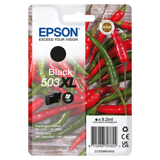 Cartuccia Originale Epson Serie 503XL Alta Capacità – Nero (T09R1), Ciano (T09R2), Magenta (T09R3), Giallo (T09R4)