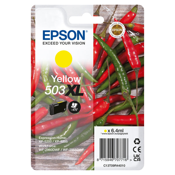 Cartuccia Originale Epson Serie 503XL Alta Capacità – Nero (T09R1), Ciano (T09R2), Magenta (T09R3), Giallo (T09R4)