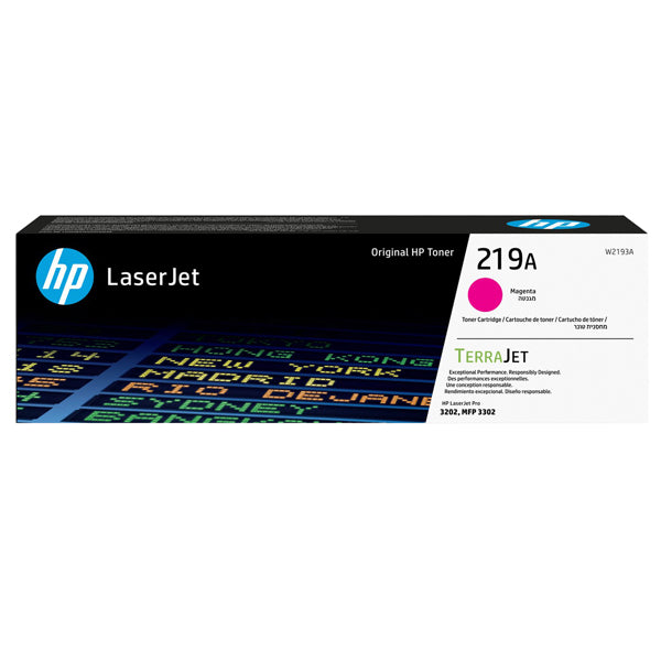 Toner Originale HP 219A – Nero (W2190A), Ciano (W2191A), Giallo (W2192A), Magenta (W2193A)