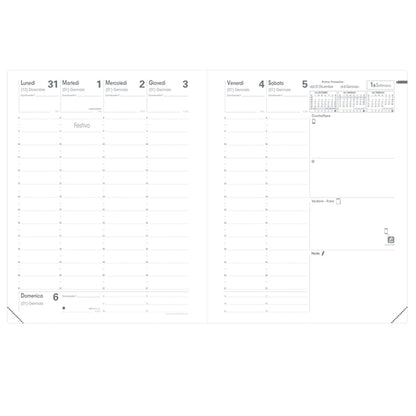 AGENDA QUO VADIS SETTIMANALE 21x27 PRESIDENTE  MARLOW 2026 BORDEAUX
