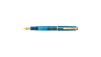 Stilografica M200 Golden Lapis Special Edition Resina Blu Satinata Finiture Oro Set con Inchiostro – Pelikan