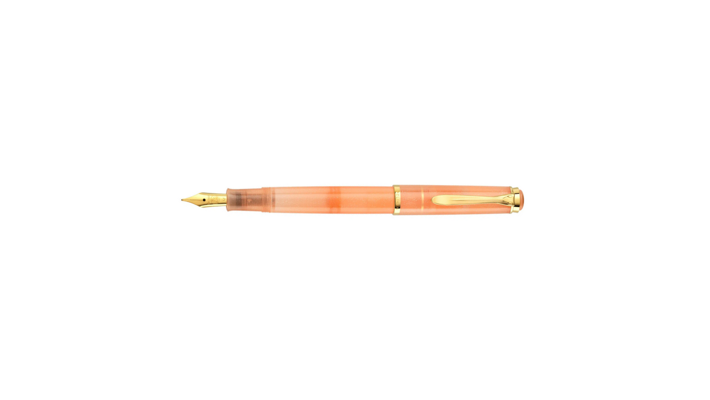 Stilografica Pelikan M200 Apricot Achat Edizione Speciale Resina Traslucida Set con Inchiostro Edelstein