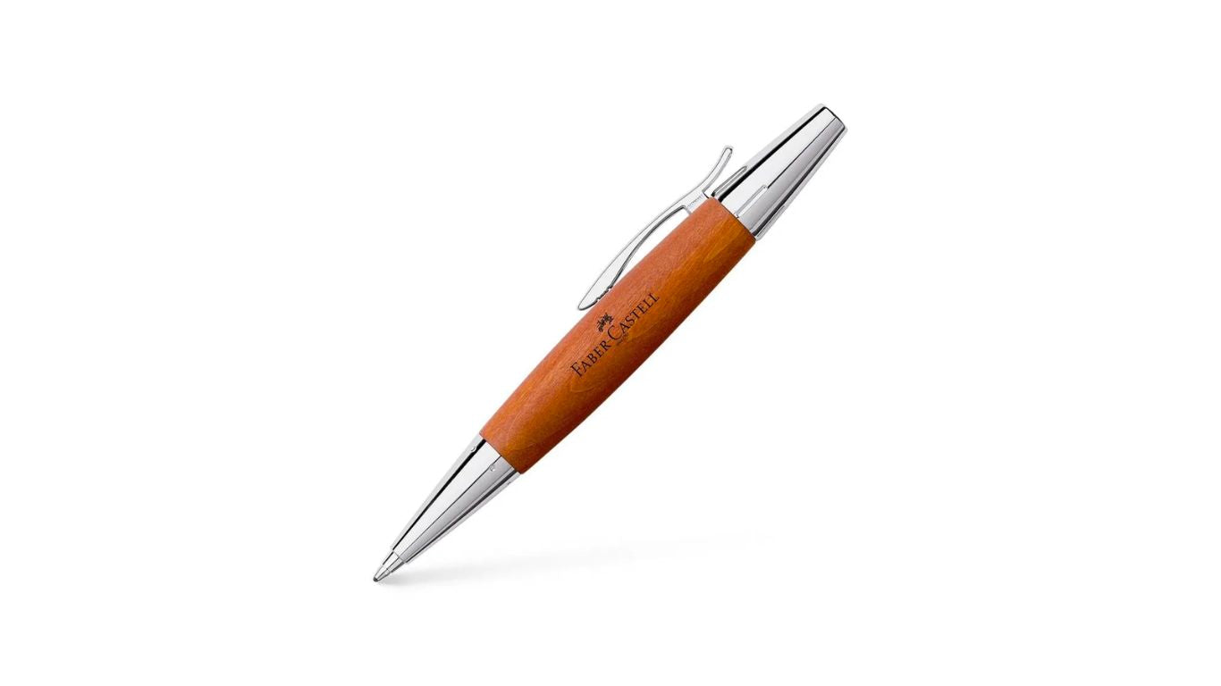 PENNA SFERA FABER CASTELL E MOTION CHROME WOOD MARRONE