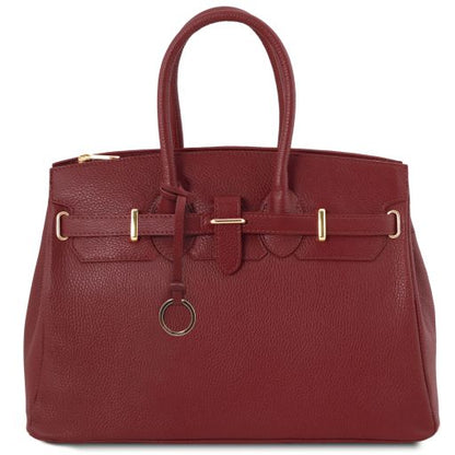 Borsa a Mano TL Bag – Pelle Martellata | Accessori Oro | 39x28x18 cm - Tuscany Leather