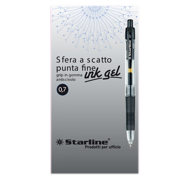 Roller Gel a Scatto Punta 0,7 mm Inchiostro Gel 3 Colori Conf. 12 pz | Starline