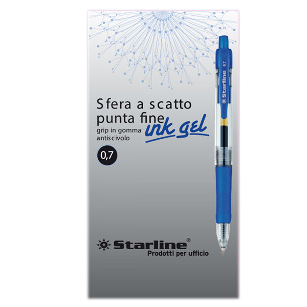 Roller Gel a Scatto Punta 0,7 mm Inchiostro Gel 3 Colori Conf. 12 pz | Starline