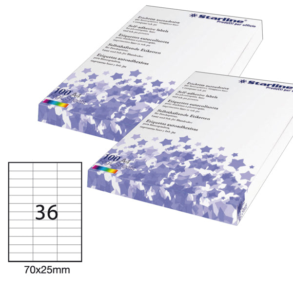 CARTA-COD STL3043- ETICHETTA STAMPA LASER/JET BIANCA FOGLIO A4- CF 100 FG