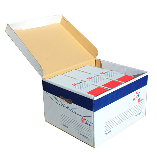 Scatola archivio ST-Box con coperchio 37,5 x 42,5 x 26,5 cm, confezione 5 pezzi - Starline