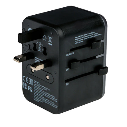 Adattatore da viaggio universale UTA-04 PD 61W QC con 3 USB-A e 2 USB-C Verbatim