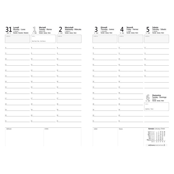 Agenda settimanale 17x24 Stanford 2027 – Intempo