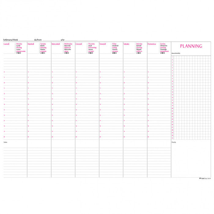 Agenda settimanale Planning perpetua – Intempo