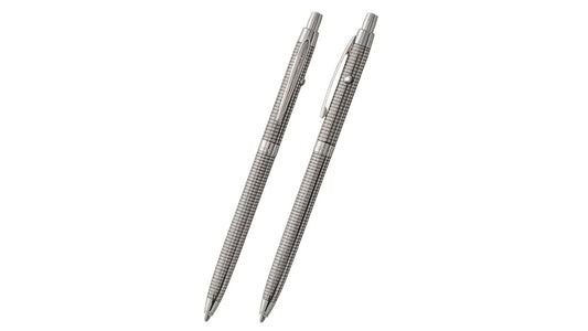 PENNA SFERA FISHER METALLO CON GRIGLIA CROMATA