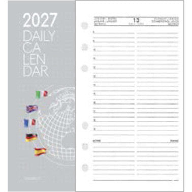 Ricambio organizer giornaliero 9,5x17 carta bianca 2027 Intempo