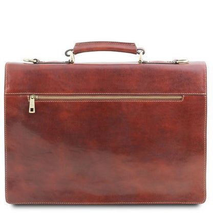 Borsa da Lavoro Assisi – Pelle Concia Vegetale | 3 Scomparti | Porta PC A4 - Tuscany Leather