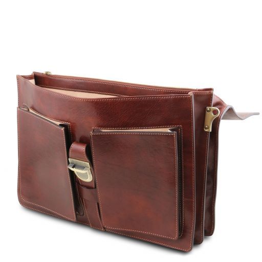 Borsa da Lavoro Assisi – Pelle Concia Vegetale | 3 Scomparti | Porta PC A4 - Tuscany Leather