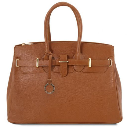 Borsa a Mano TL Bag – Pelle Martellata | Accessori Oro | 39x28x18 cm - Tuscany Leather