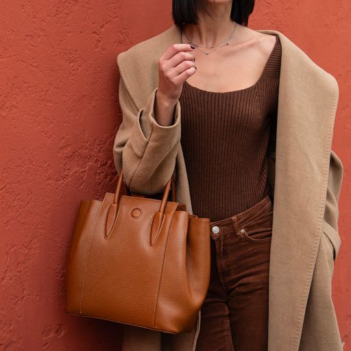 Borsa Tote Tulipan – Pelle Martellata | Notebook 13,3" | 3 Scomparti - Tuscany Leather