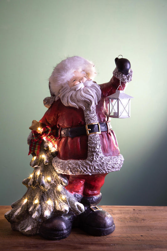 Babbo Natale 53 cm con Albero con LED