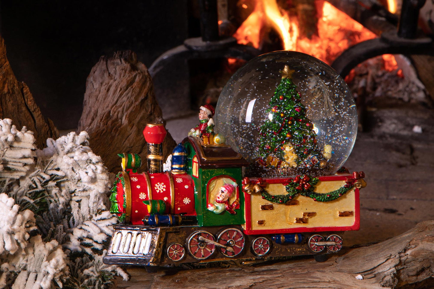 Locomotiva con sfera e carillon, 25,5 cm – Bianchi Dino