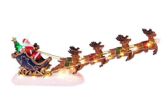 Babbo Natale 31xH16 cm con Slitta con LED