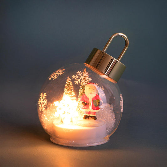 Sfera Babbo Natale da appoggio con LED, diametro 12 cm – Bianchi Dino