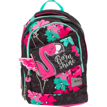 Zaino scuola estensibile Flamingo - GoPop